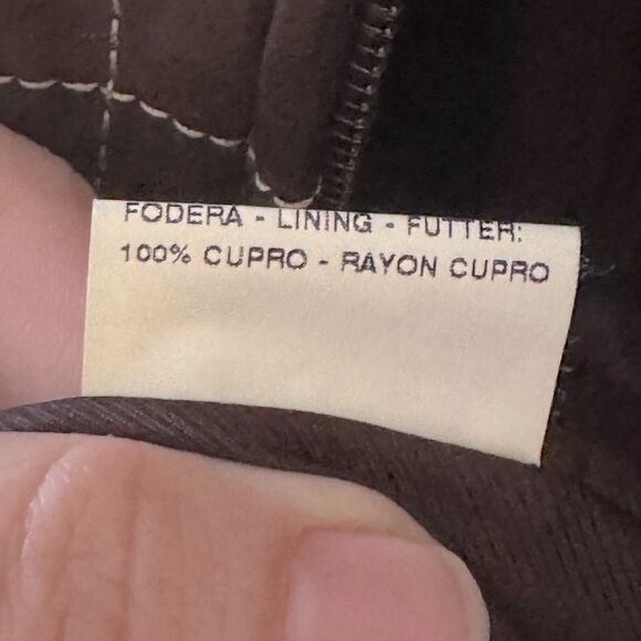 Vintage Handmade LUCIANO BARBERA Brown Nubuck Leather Quilted Full Zip Vest 54 - Picture 9 of 11